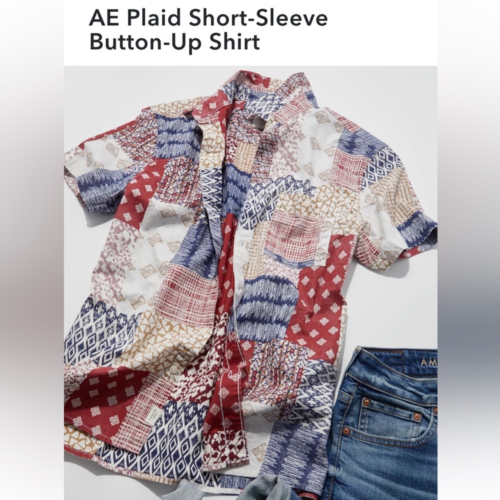 American Eagle Patchwork Shirt - image 2